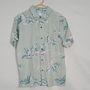 NWT Katin Men's Blue Surf Paradise Button Down Shirt Size Large Tropic Vacation